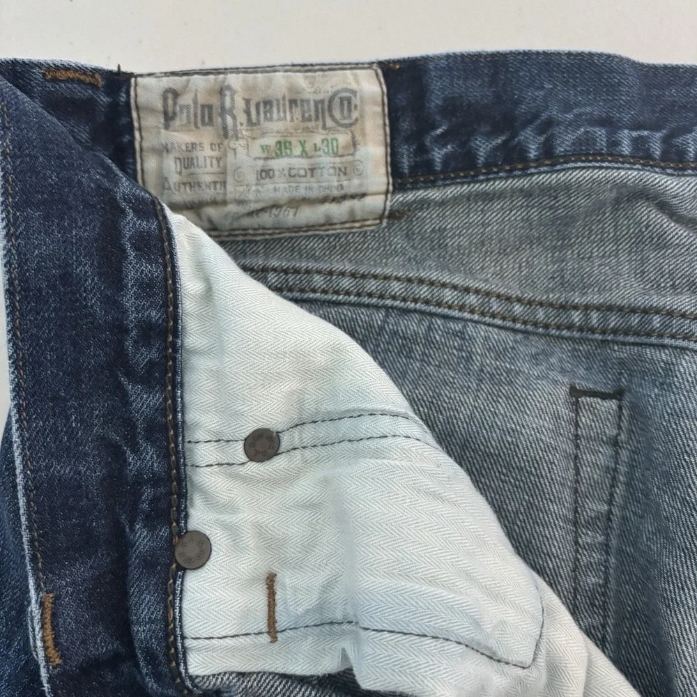Polo Ralph Lauren | Men's Denim Blue Jeans W35xL30 Straight Leg 100% Cotton